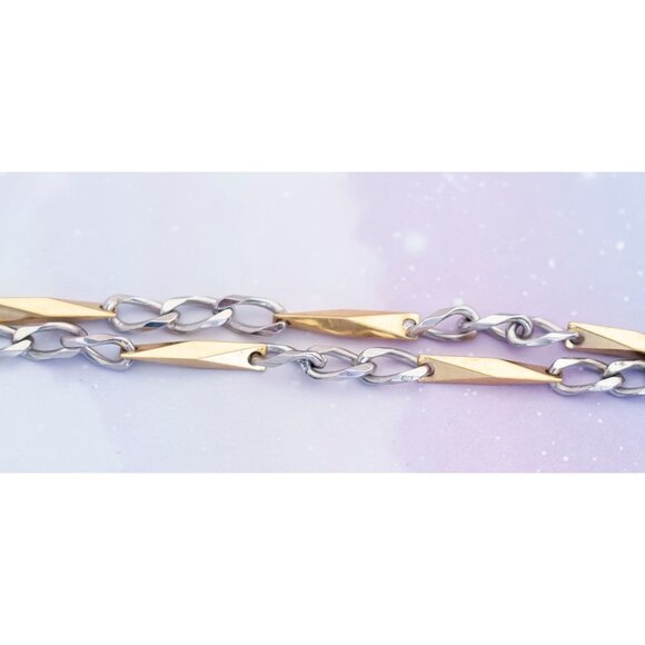 Vintage Gold & Silver Tone Link Chain Necklace | 24 inch | Napier | J24 - Picture 2 of 4